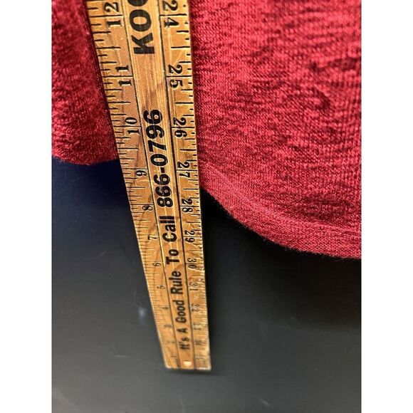 Soft Surroundings Valentina 1/2 Zip Sweater V-Neck Knit Top Red Dahlia Size L - Picture 6 of 7